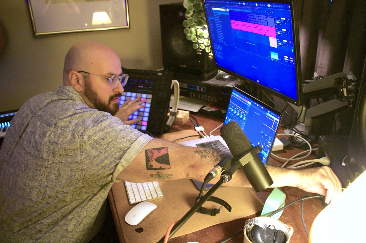 image of me adjusting my audio interface