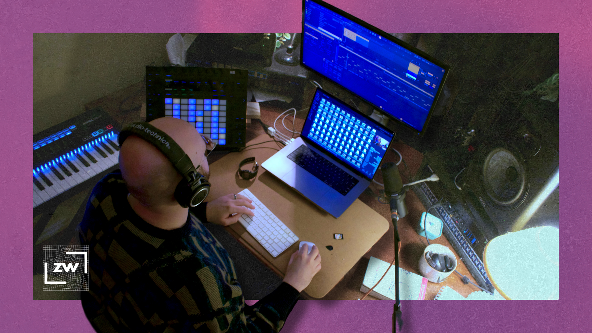 Image of me at my desk from an isometric point of view